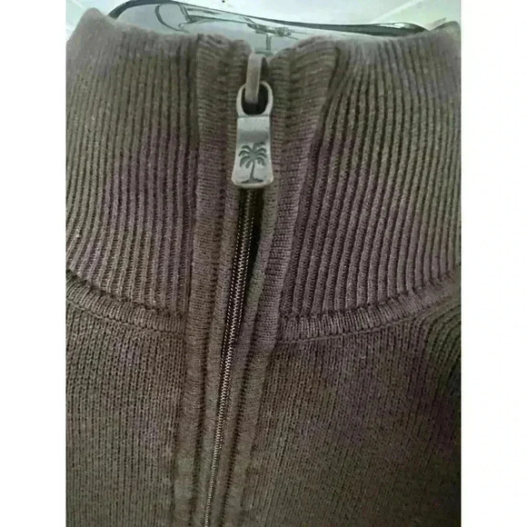 Men's Tommy Bahama Size XL Brown Half Zip Sweater Pullover Long Sleeve Cotton - Picture 10 of 11